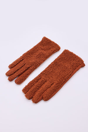 Boucle Front Glove in Tan