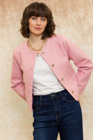 Carraig Donn Bouclé Jacket in Pink