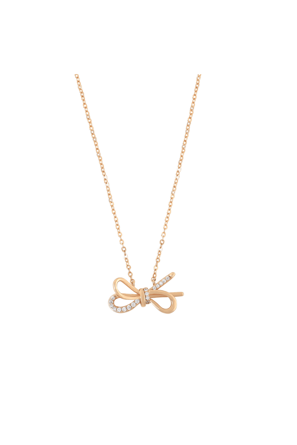 Carraig Donn Bow & Clear Stone Pendant Necklace