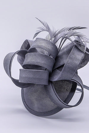 Bow Detail Fascinator in Silver