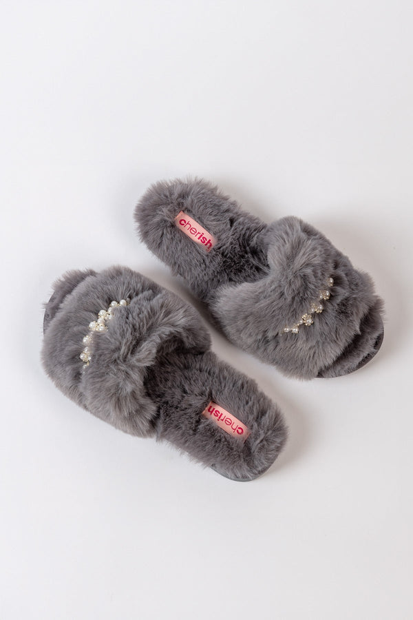 Carraig Donn Boxed Embellished Slippers in Grey