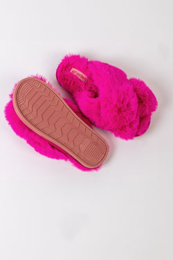 Carraig Donn Boxed Faux Fur Quilted Slippers in Pink