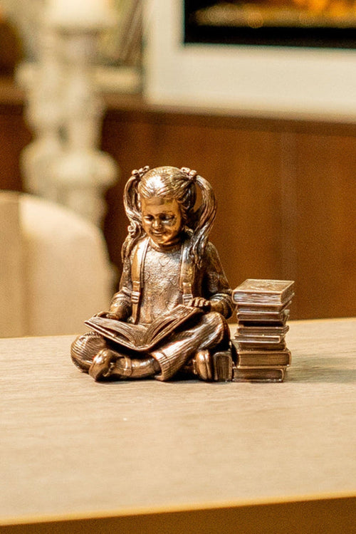 Bronze Reading Time Girl