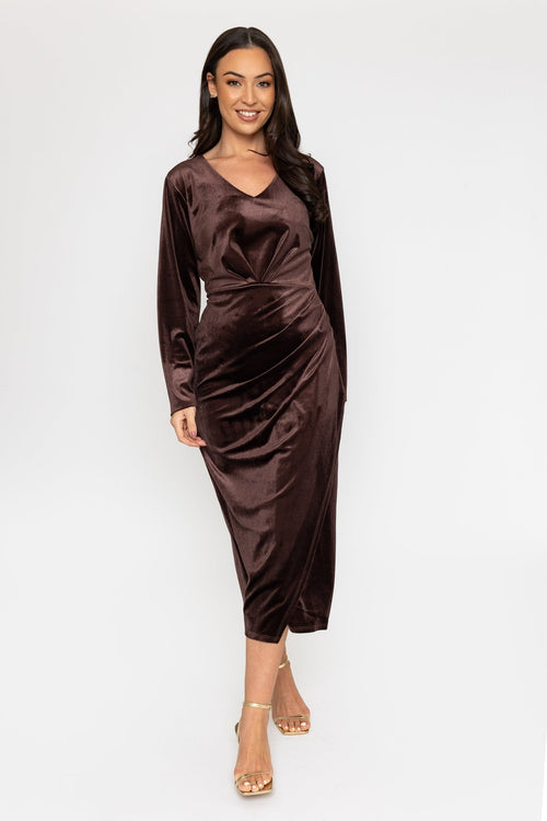 Brown Charlotte Midi Dress