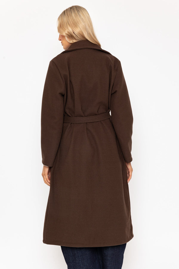 Carraig Donn Brown Double Breasted Belted Coat