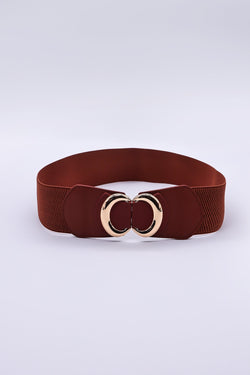 Carraig Donn Brown Elastic Belt With Gold Clasp