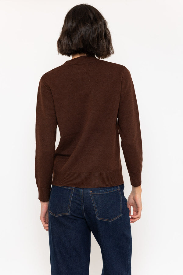 Carraig Donn Brown Embossed Floral Jumper