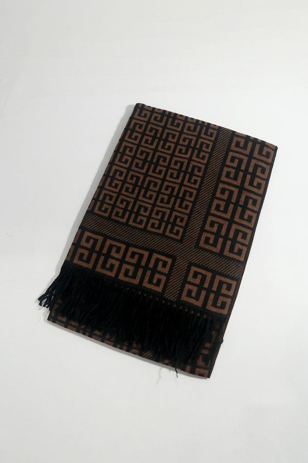 Carraig Donn Brown Geometric Print Scarf