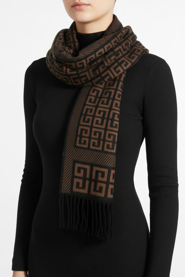 Carraig Donn Brown Geometric Print Scarf