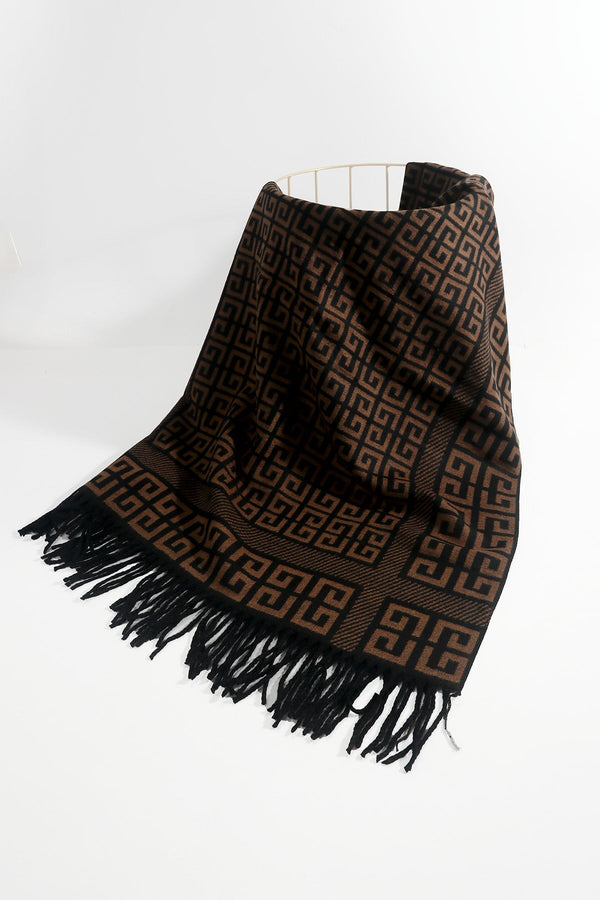 Carraig Donn Brown Geometric Print Scarf