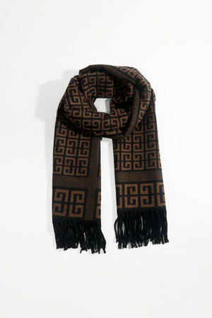 Carraig Donn Brown Geometric Print Scarf