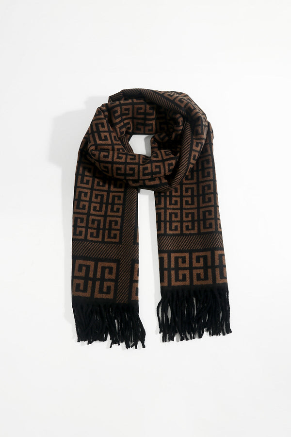 Carraig Donn Brown Geometric Print Scarf