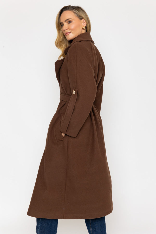 Carraig Donn Brown Long Belted Coat