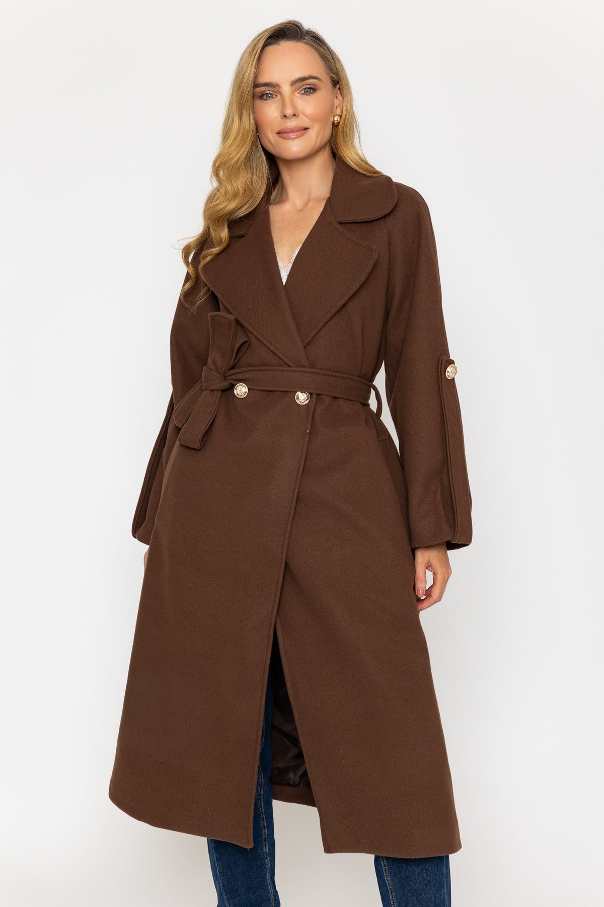 Brown Long Belted Coat