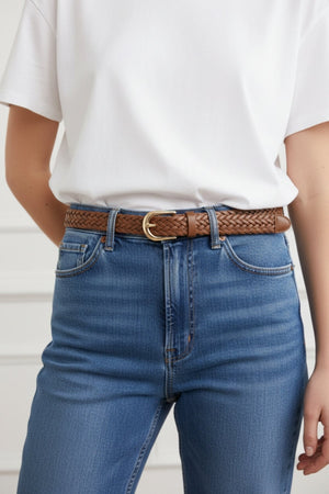 Carraig Donn Brown Narrow Weave Belt