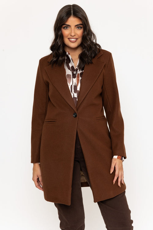 Brown One Button Coat