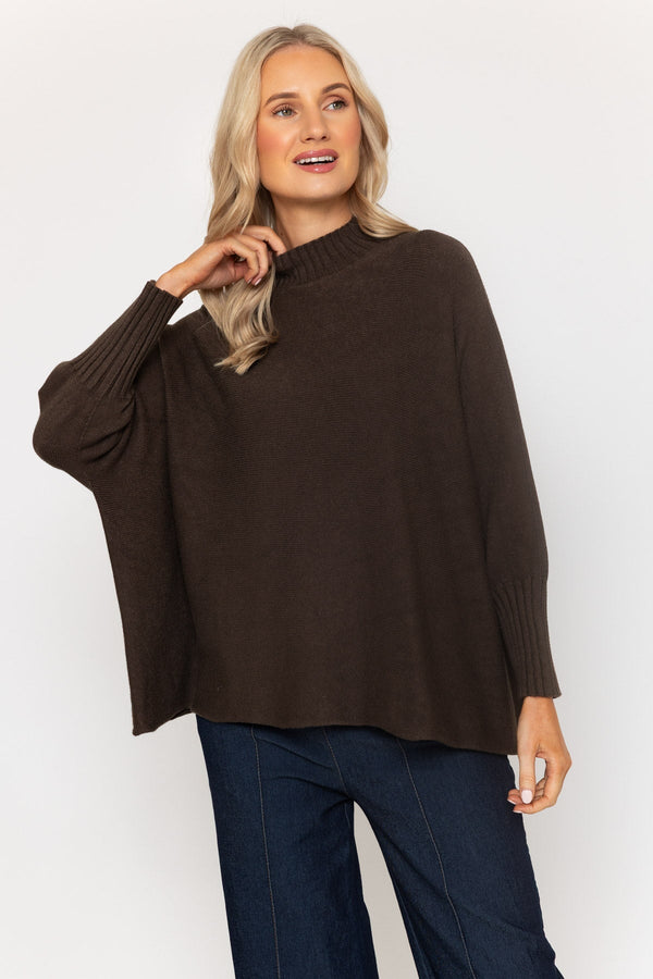 Carraig Donn Brown Rib Edge Polo Knit