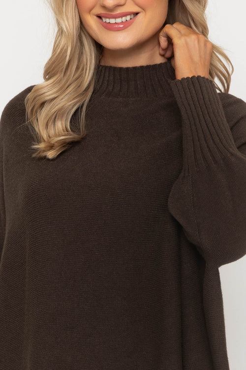 Carraig Donn Brown Rib Edge Polo Knit