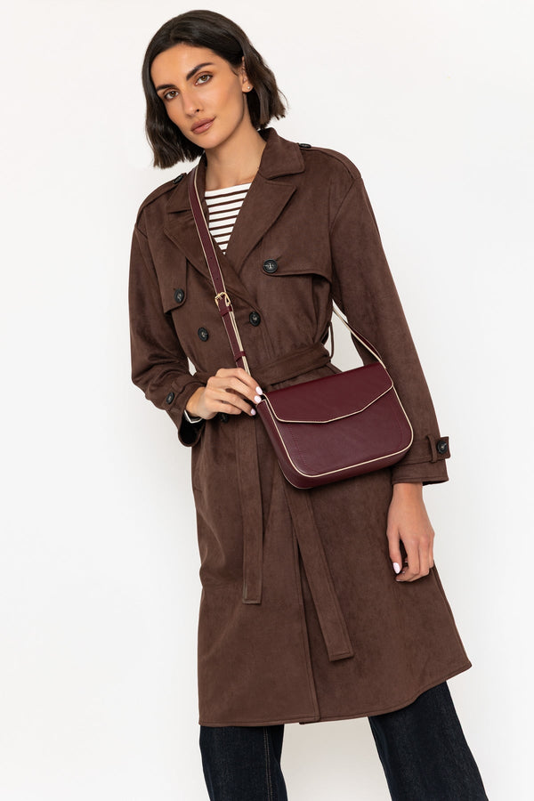 Carraig Donn Brown Suedette Belted Trench Coat