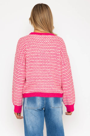 Carraig Donn Bubble Knit Jumper in Pink