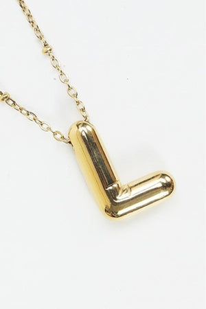 Carraig Donn Bubble "L" Gold Initial Necklace