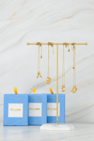 Carraig Donn Bubble "N" Gold Initial Necklace