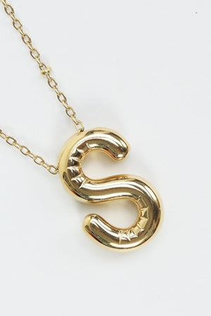 Carraig Donn Bubble "S" Gold Initial Necklace