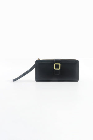 Buckle Purse with Wrist Strap in Black