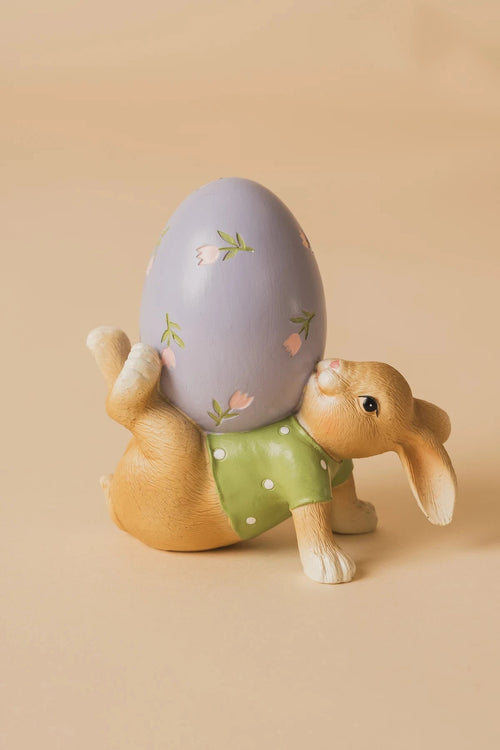 Bunny Ornament With Purple Easter Egg