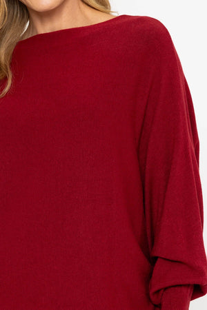 Carraig Donn Burgundy Batwing Knit Jumper