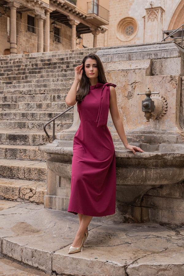 Burgundy Bonnie Midi Dress