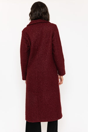 Carraig Donn Burgundy Boucle Double Breasted Coat