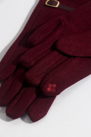 Carraig Donn Burgundy Buckle Trim Gloves