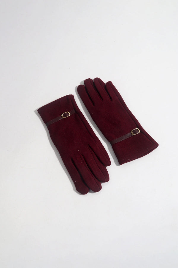Carraig Donn Burgundy Buckle Trim Gloves