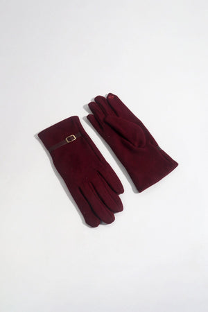 Carraig Donn Burgundy Buckle Trim Gloves