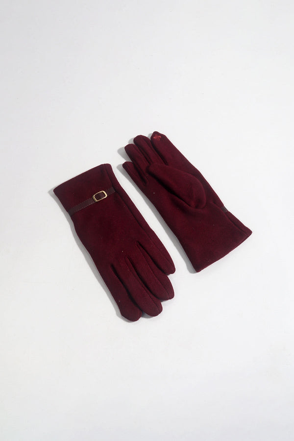 Carraig Donn Burgundy Buckle Trim Gloves