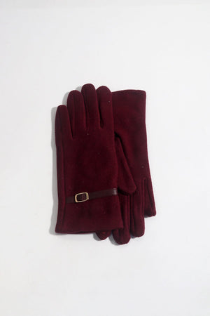 Carraig Donn Burgundy Buckle Trim Gloves