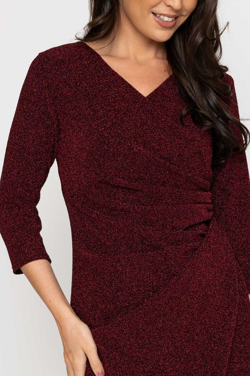 Carraig Donn Burgundy Catherine Midi Dress