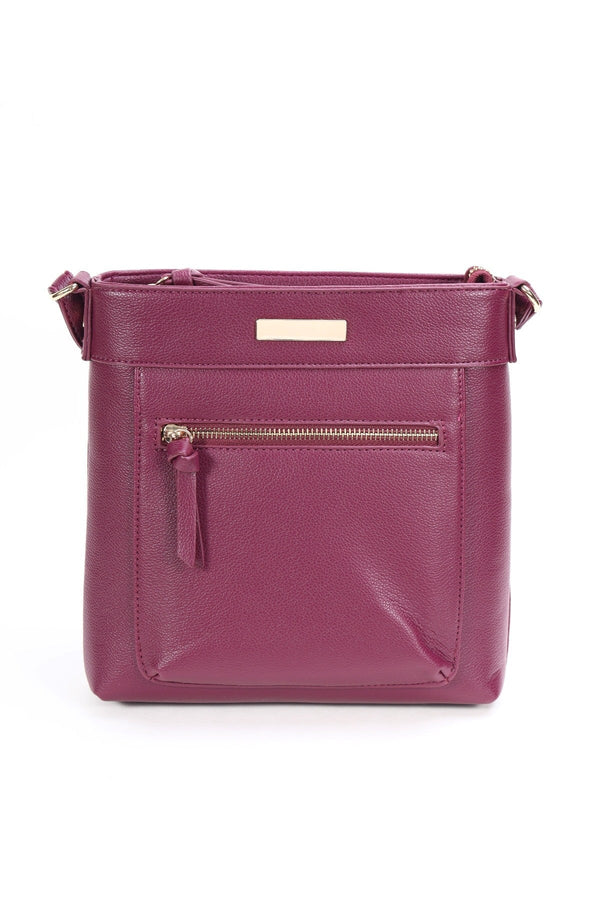 Burgundy Classic Crossbody With Front Zip Carraig Donn