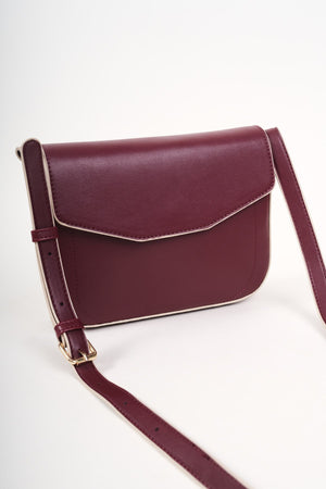 Carraig Donn Burgundy Crossbody Bag With Flap