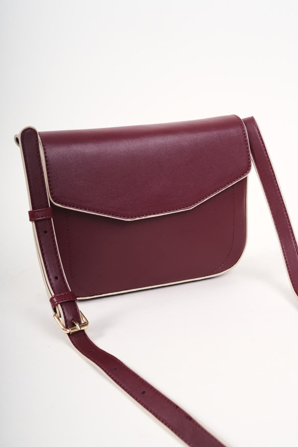 Carraig Donn Burgundy Crossbody Bag With Flap