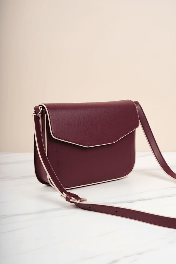 Carraig Donn Burgundy Crossbody Bag With Flap