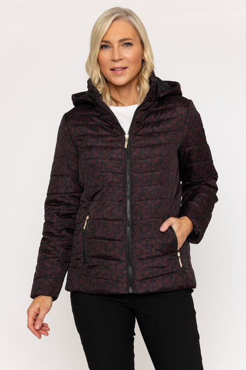 Burgundy Floral Print Jacket