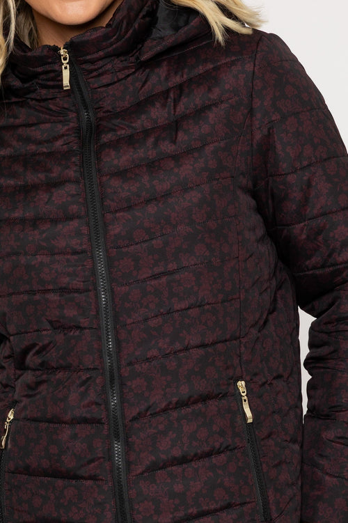Carraig Donn Burgundy Floral Print Jacket
