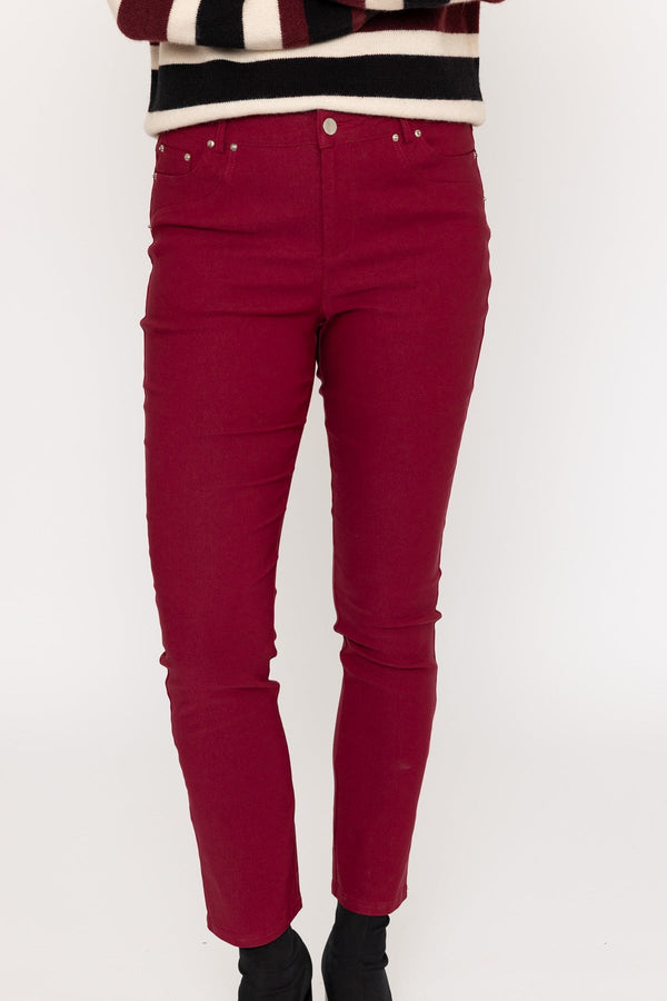 Carraig Donn Burgundy Full Length Bengaline Trousers