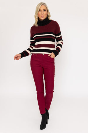 Carraig Donn Burgundy Full Length Bengaline Trousers