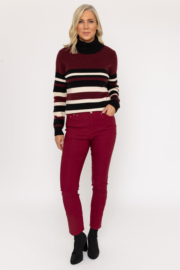 Carraig Donn Burgundy Full Length Bengaline Trousers