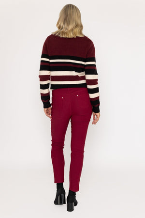 Carraig Donn Burgundy Full Length Bengaline Trousers