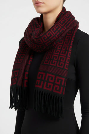 Carraig Donn Burgundy Geometric Print Scarf