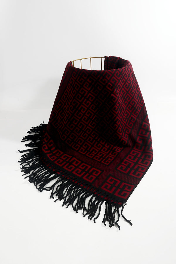 Carraig Donn Burgundy Geometric Print Scarf